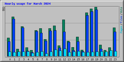 Hourly usage for March 2024